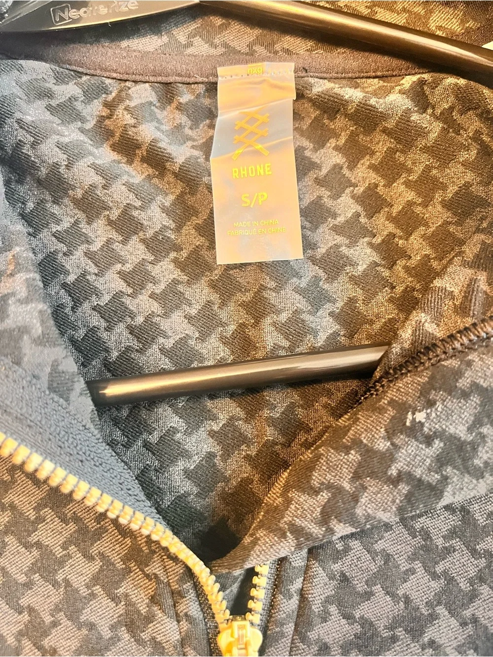 RHONE Womens Gray Houndstooth Half-Zip Pullover - Picture 2 of 5
